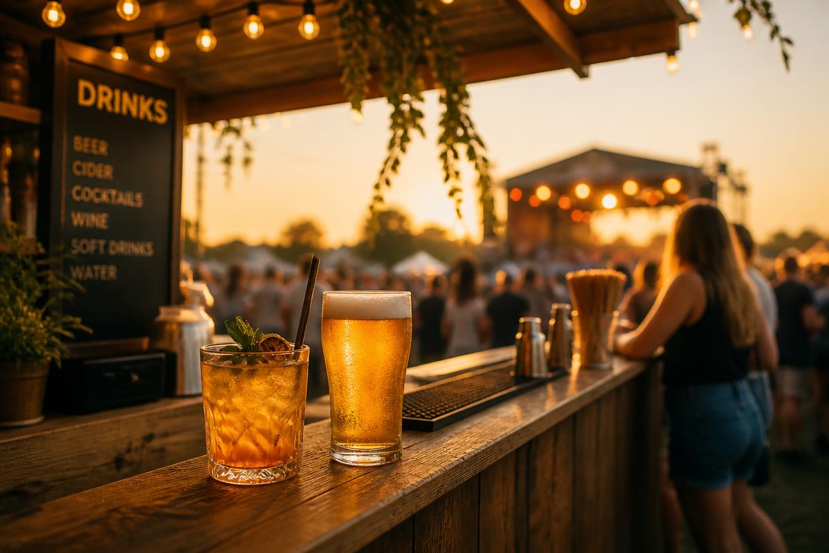 Najjači Has festival bar at golden hour